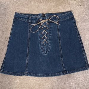 Indigo Rein lace up denim skirt